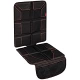 Car seat Mat Protector by Babykid - Thick Pad, XL Size with 2 Large Pockets, Fit Any Vehicle, Premium Waterproof 600D PVC Fabric. This Child & Baby Carseat Mat Protects Your Upholstery from Damage