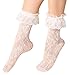 Lovful Women's Lace Anklet Sock with Ruffle, 2 Pairs Set, BlackWhite