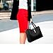 Fashion Road Womens Pu Leather Handbag Lady's Line Tote Bags Black