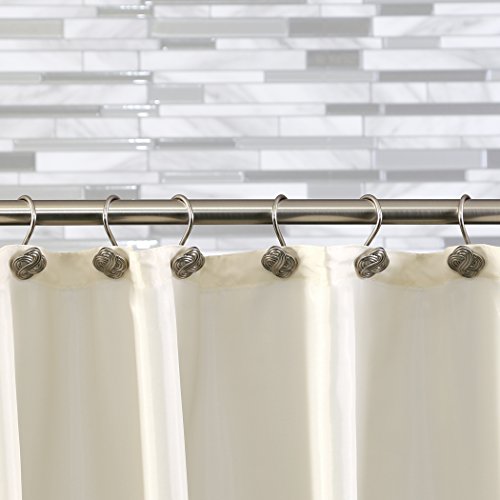 image for BINO Shower Curtain Hooks - Brushed Nickel, Set of 12 Shower Curtain R