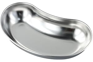 HOBBYIN 8" 304 Stainless Steel Kidney Tray, Basin Emesis Bowl for Soiled Dressings, Surgical Utility, Reusable Dental Lab Ins