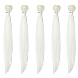 5pcs/lot,New Arrival 5.9''x39.37''Heat Resistant Synthetic Straight Solid White Hair Weft Hair Extensions for DIY BJD/SD/Bly the/American Girl Doll Wigs