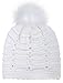 Toppers Womens Faux Fur Pompom Knit Winter Beanie Hat w/Sequins