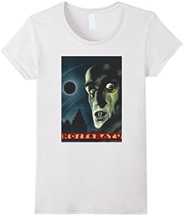 Women's Nosferatu Vampire Horror Poster Black T-Shirt Dracula Men Medium White