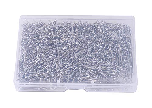 Y&YUAN 1 Inch Ball Head Dressmaker Pins Silver Straight Quilting Pins 1200 Count