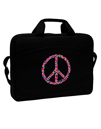 TooLoud Peace Sign Hearts 15" Dark Laptop / Tablet Case Bag