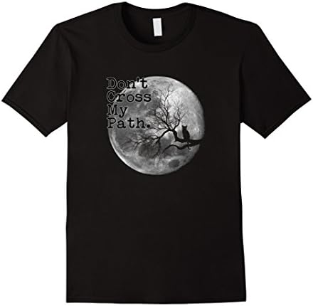 Mens Black Cat Haunt Horror Halloween Shirt XL Black