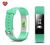 Fitness Tracker, NewYouDirect Heart Rate Monitor Pedometer Activity Tracker Smart Watch Smart WristBand with Sleep Monitor Calorie/Step Counter Bluetooth 4.0 Tracker for Android IOS (Green)
