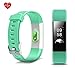 Fitness Tracker, NewYouDirect Heart Rate Monitor Pedometer Activity Tracker Smart Watch Smart WristBand with Sleep Monitor Calorie/Step Counter Bluetooth 4.0 Tracker for Android IOS (Green)