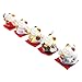 W Set of 5 Japanese Maneki Neko Lucky Cat Figurines Cute Smiley Waving Upright Lucky Fortune Cat