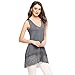 Women Vintage Floral Lace Trim Detail Loose Fitting Long Tunic Tank Top