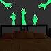 Five Zombie Hands Wall Decals Halloween Decorations Glow in the Dark, XYIYI Spooky Wall Stickers for Halloween Party Kids Home Room Décor