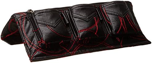 Smoke Car Accessories Embroidered 3 Pocket Car Arm Rest with Mobile Holder (Black and Red)
