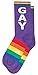 Gumball Poodle GAY RAINBOW SOCKS Rainbow Striped Socks - Gay Pride Socks - Rainbow Socks - Purple