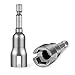 HEVERP Steel Power Wing Nut Driver Set,Slot Wing Nuts Drill Bit Socket Wrenches Tools Set,1/4 Inch Hex Shank Drills Bits for Panel Nuts,C Hook Bolts,Eye Screws (2 Pack)