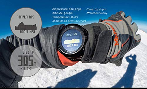 North Edge Altay Sports Smart Outdoor Compass Wrist Watch Back Light for Fishing (Black_A) - Thumbnail 2