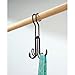 iDesign Classico Metal Over the Rod Hooks, Closet Accessory Organizer for Ties, Belts, Scarves, Handbags, Jewelry, 2.8