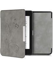 kwmobile Case Compatible with Amazon Kindle Paperwhite (10. Gen - 2018) - Case e-Reader Cover - Butterfly Tendril Grey