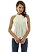 PattyBoutik Women Halter Pleated Twist Blouson Top (Ivory Small)