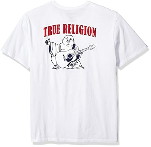 True Religion mens Buddha Logo Short Sleeve Tee, White, Medium in