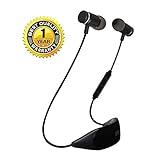 Bluetooth Headphones, Wireless Sport V4.1 Massage Headset, Noise Cancelling Stereo Neckband Earbuds with Mic (14 Hours Play Time,IPX5 Sweatproof), Black