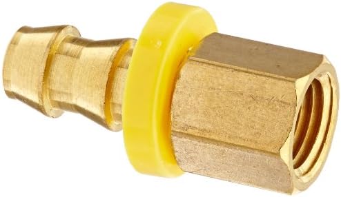 Anderson Metals Brass Push-On Hose Fitting, Connector, 3/8" Barb x 1/4" Female Pipe