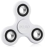 Fidget Spinner, POAO Portable Tri-Spinner Fidget Work Ultra Fast Bearings Finger Toy Stress Reducer, Nice Gift and Great for ADD, ADHD, Anxiety, and Autism Adult Children [White]