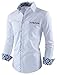 TAM WARE Mens Premium Casual Inner Contrast Dress Shirt TWNMS310S-1-WHITE-L