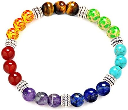 7 Chakras Bracelet Reiki Healing Balancing Round Beads For 8mm XIAOLI