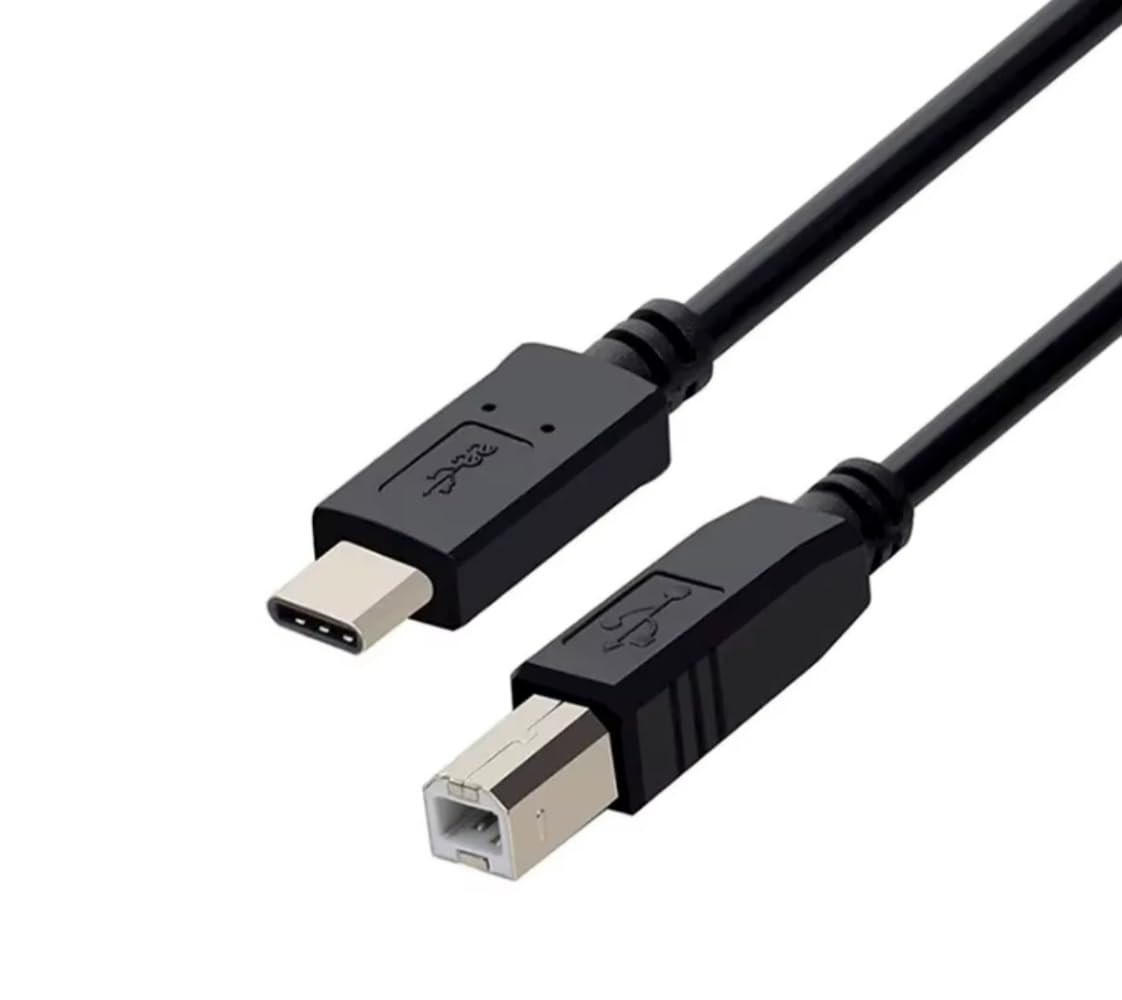 iCables USB C Printer Cable 2m - For Scanner, External Desktop Hard Drives, USB HUB, MIDI Controller/Keyboard and Other PC/Mac Peripherals - Lacie/WD/Seagate - USB A to TYPE C Lead - 2M/6.5ft