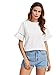 MakeMeChic Women's Loose Short Sleeve Round Neck Solid Summer T-shirt Tops Blouse