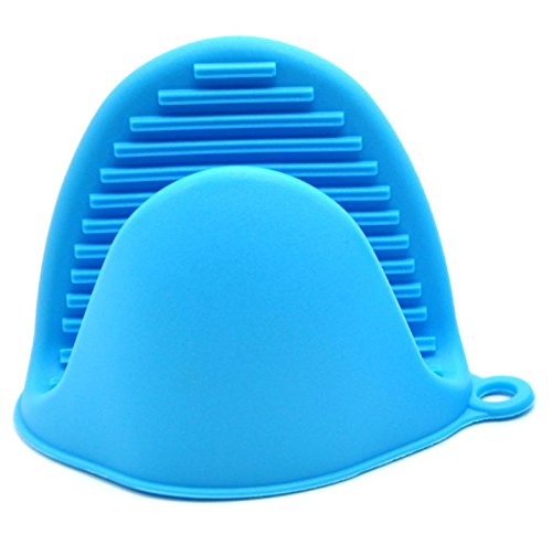 image for ALAZCO Blue Mini Oven Mitts 1 Pair (2pcs), Heat Resistant Pinch Mitt G