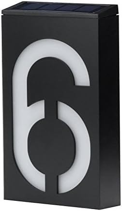 Solar Lighted Address Plaques - Address Sign For Your Home - Bright Custom House Plaque to Help Emergency Responders, Delivery Drivers , and Visitors to Find Your Home Quickly (Number 6)