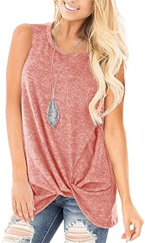 Womens Tank Tops Twist Knot Summer Sleeveless