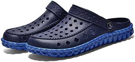 ERGGU Mens Garden Shoes Mens Slip on Shoes Antislip Water Shoes Quick Drying Mens Clogs Mules Comfortable and Soft Breathable mesh Water Clogs Slippers DarkBlue44