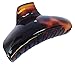 Parcelona French Elegant Medium Tortoise Shell Brown Celluloid Acetate Covered Spring Jaw Hair Claw Clip Clutcher Clamp with Flat Teeth for Long Fine Hair