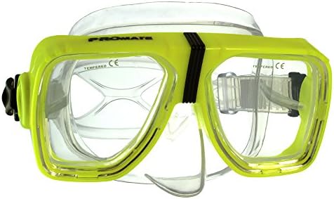 BiFocal Gauge Reading Scuba Dive Snorkeling Mask Prescription Lenses, Yellow, Bifocal+3.5