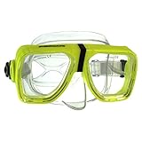 Different Optical Corrective Lens on Each Side Snorkel Mask, Yellow