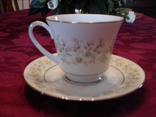 Teacup &amp; Saucer Noritake Savannah (Rim Platinum)