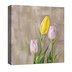 Beautiful Tulip Flowers Painting Artwork for Home Framed