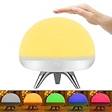 INTSUN Children Kids Night Light, LED Silicone Toy Nightlight, Baby Rooms Nursery Lamps, Bedroom Touch Sensor Table Lamps Christmas Gifts with 4 Lighting Modes, 5 Colors,USB Rechargeable