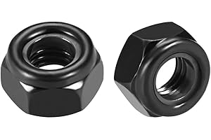 50pcs Hex Lock Nuts - M6 x 1mm Carbon Steel Nylon Insert Self-Locking Nuts for Fasteners