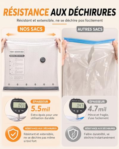 15 Pack (5L, 5M, 5S) Vacuum Bag for Clothes, Suitcases and Travel, Compression Travel Bag