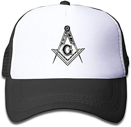 ghkfgkfgk Trucker Cap Boys and Girls Freemason Logo Square & Compass 3 Mesh Baseball Hat
