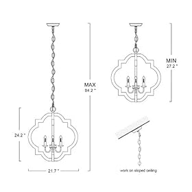 LOG BARN Large Farmhouse Chandelier Handmade Wood 4 Lights Fixtures Hanging for Dining, Bedrooms, Living Rooms and… 41gX 3wwG2L
