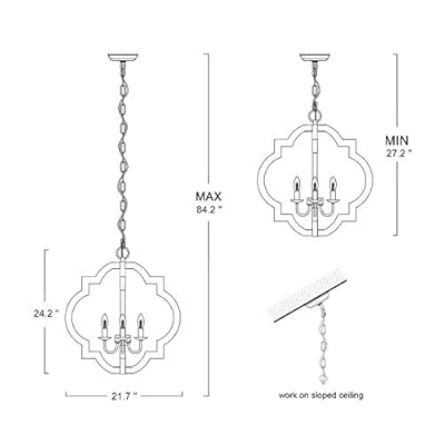 LOG BARN Large Farmhouse Chandelier Handmade Wood 4 Lights Fixtures Hanging for Dining, Bedrooms, Living Rooms and… 41gX 3wwG2L