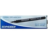 Schneider Topball 850 Rollerball Pen Refills, Blue Ink, Box of 10 by Schneider
