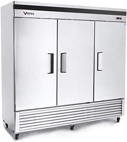 Vortex Refrigeration Commercial 3 Solid Door Freezer - 72 Cu. Ft.