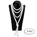 Pearls Flapper Beads 1920s Accessories Fashion Sweater Chain Faux Pearl Necklace,Cluster Gastaby 2 pack
