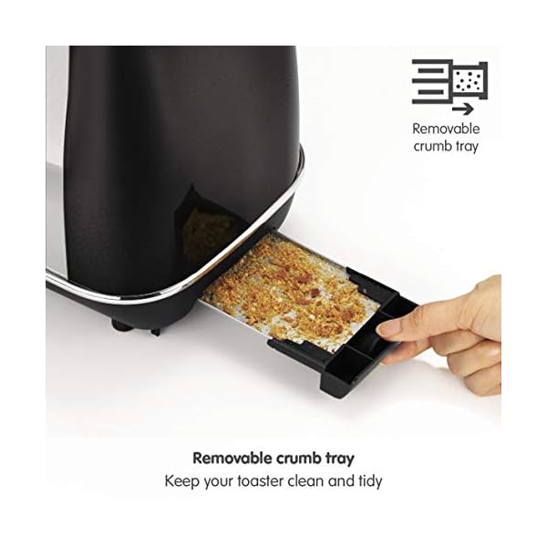 Morphy-Richards-Evoke-2-Slice-Toaster-224405-Black-Two-Slice-Toaster-Stainless-Steel-Black-Toaster Morphy Richards 224405 Evoke 2 Slice Toaster with 7 Variable Browning Settings, Removable Crumb Tray, Reheat, Frozen and…